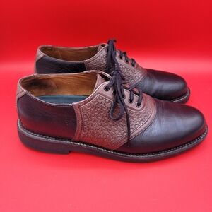 H.R. Trask Men's Lace Up Oxford Saddle Leather Shoes Size 8.5